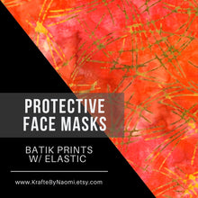 Load image into Gallery viewer, Protective Face Mask (Elastic) with Opening for Disposable Filter - Batik Fabric
