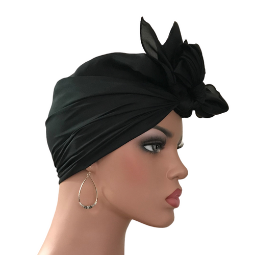 Silk Hair Scarf - Black