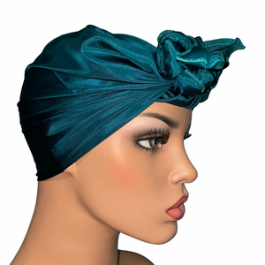 100% Silk Hair Scarf - Teal